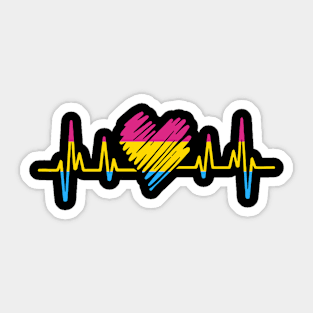 Pansexual Flag Heartbeat LGBTQ Sticker